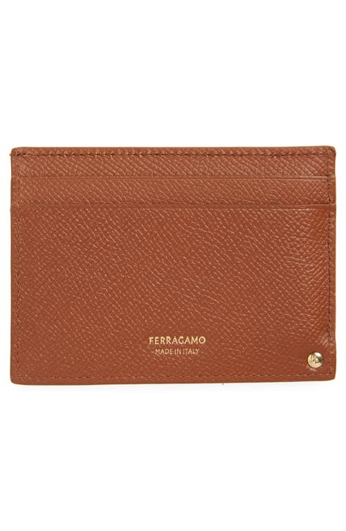 Shop Ferragamo Leather Card Case In New Cognac