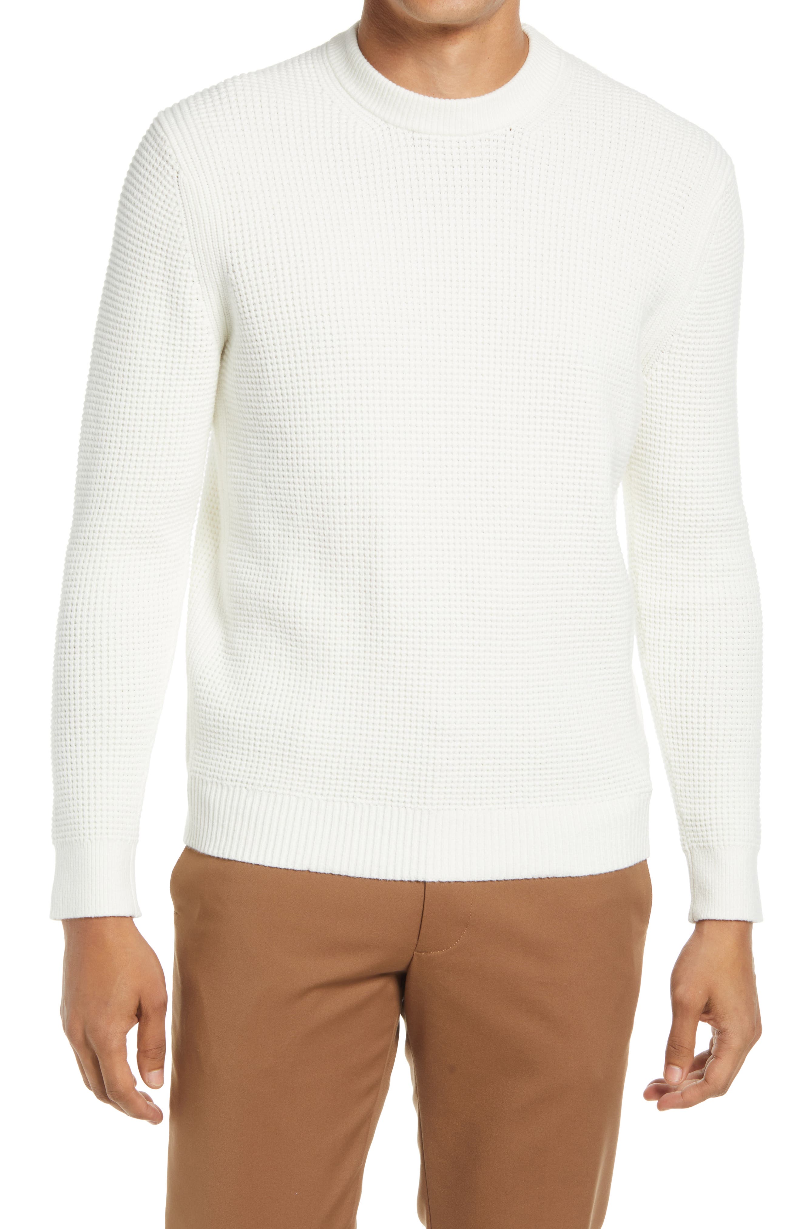 white crew neck mens
