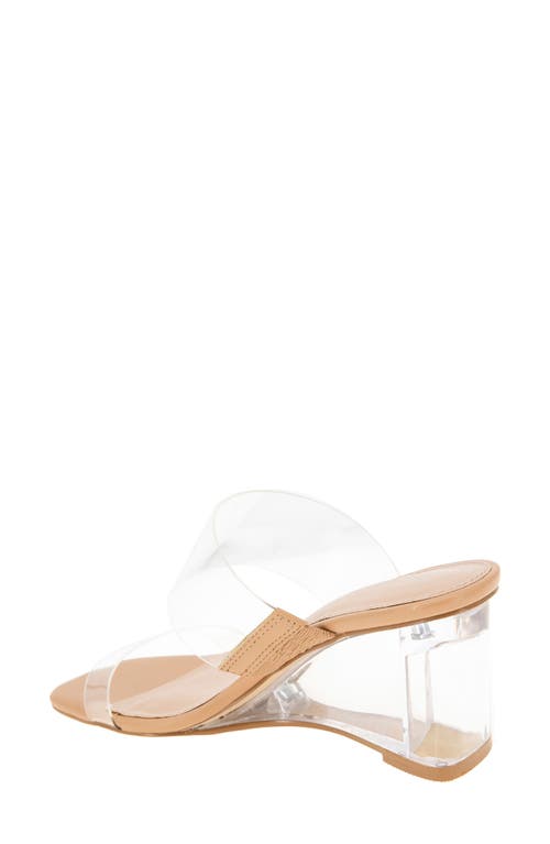 Shop Bcbg Lorie Wedge Slide Sandal In Clear/tan