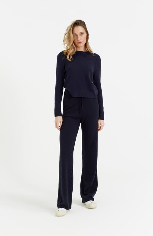 Shop Chinti & Parker Pure Cashmere Wide Leg Pants In Navy