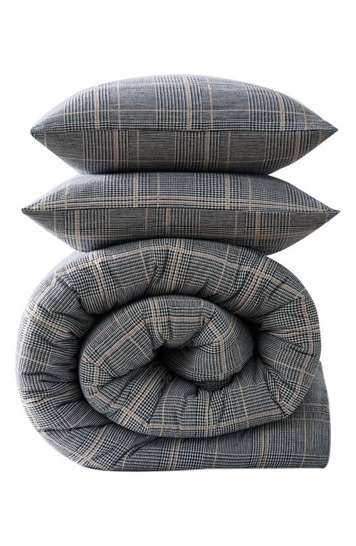 Kenneth Cole Sussex Plaid Comforter Set In Khaki Black