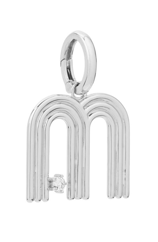 Shop Adina Reyter Groovy Letter Charm Pendant In Silver - M