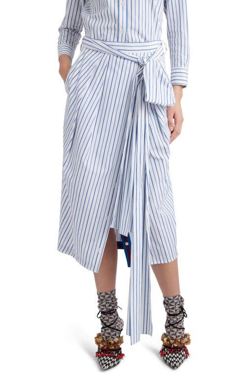 Dries Van Noten Solada Stripe Cotton Poplin Midi Skirt Light Blue 514 at Nordstrom, Us