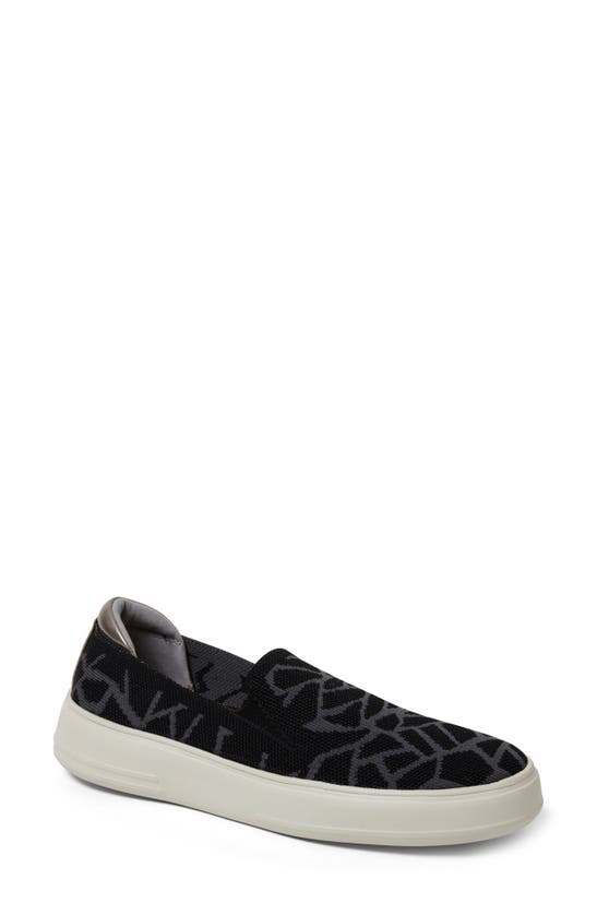 Shop Dearfoams Sophie Knit Slip-on Sneaker In Black Print