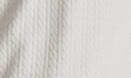 Reiss White Towelling Cable Knit Polo Shirt In White