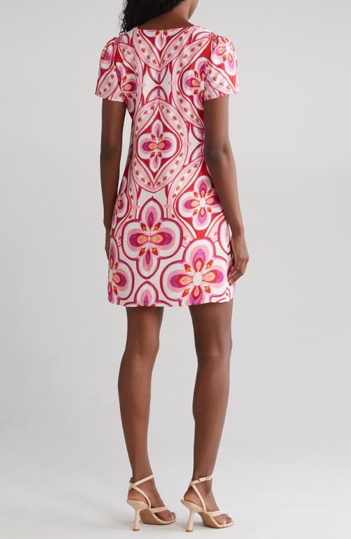 Shop Donna Morgan For Maggy Floral V-neck T-shirt Dress In Pink/ivory Multi