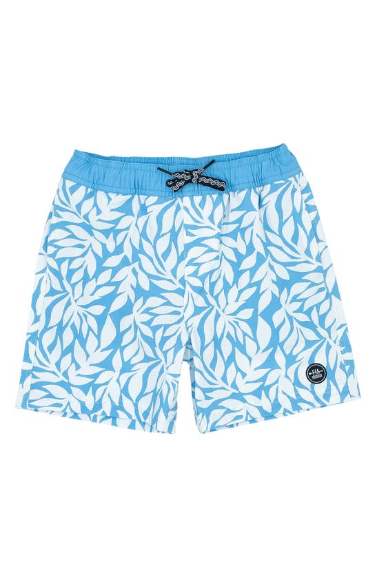 Feather 4 Arrow Kids' High Tide Volley Swim Trunks In Blue Grotto