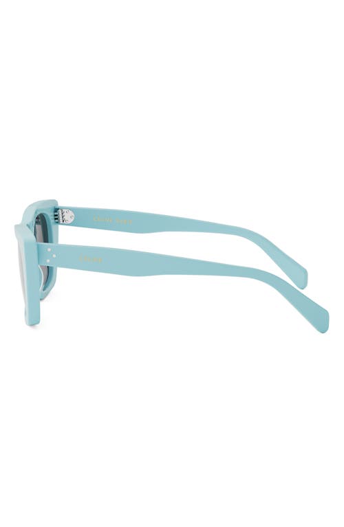 Celine Bold 3 Dots 51mm Cat Eye Sunglasses In Shiny Light Blue/smoke