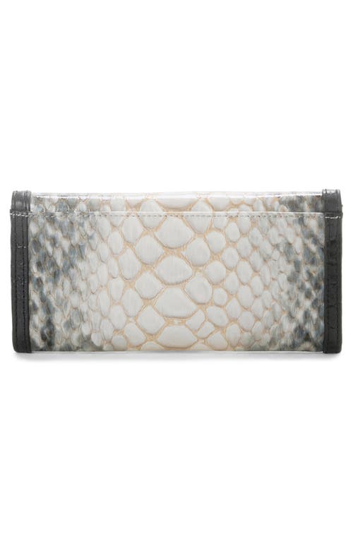 Shop Brahmin Veronica Croc Embossed Leather Envelope Wallet In Black