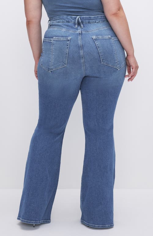 Good American Good Legs Flare Split Hem Jeans In Indigo591