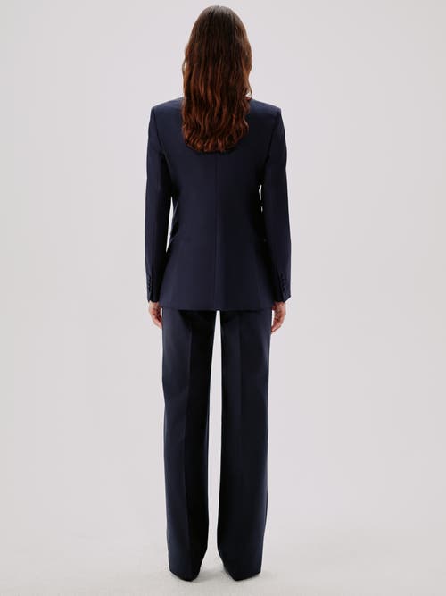 Another Tomorrow Double Breasted Jacket In Navy