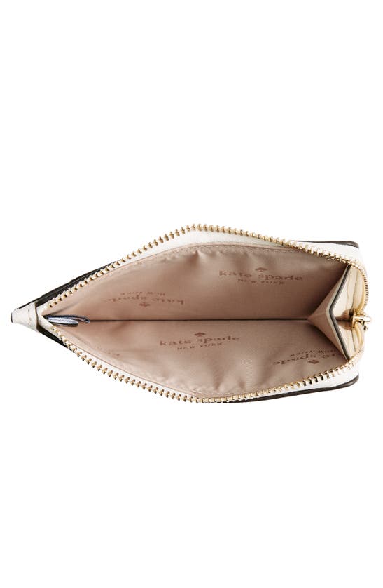 Shop Kate Spade Cameron Medium L-zip Card Holder In Parchment