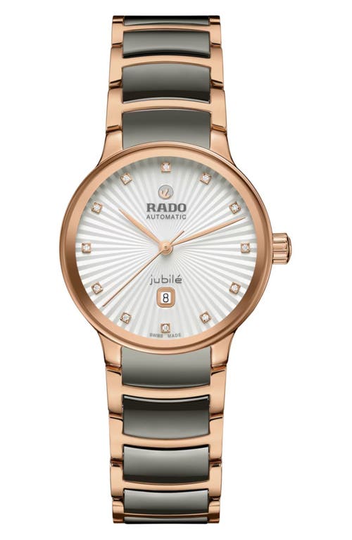 Rado Centrix Automatic Diamond Bracelet Watch, 30.5mm In White/black