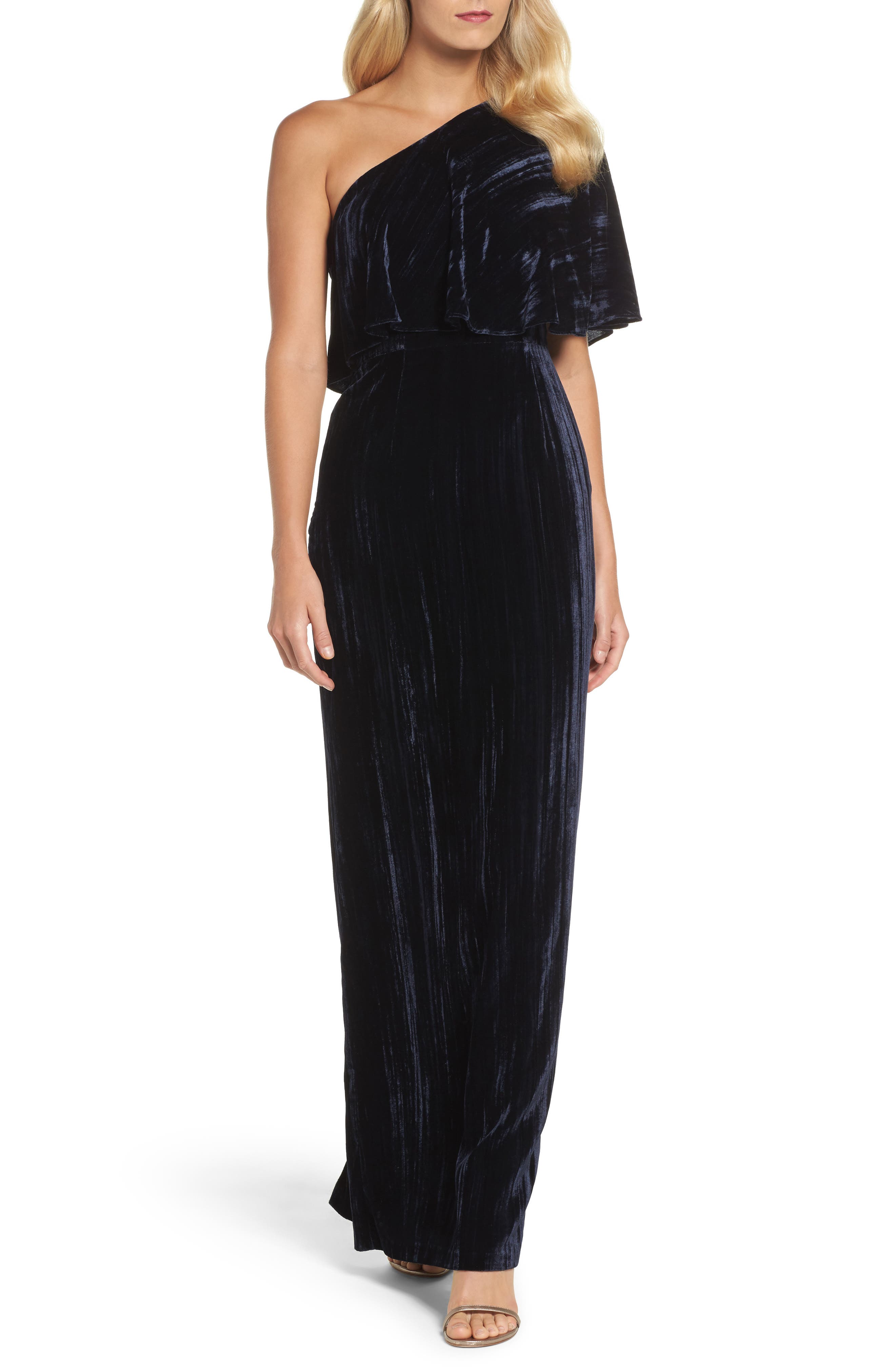 adrianna papell velvet gown