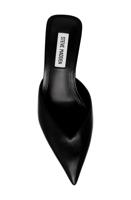 Steve Madden Mod Pointed Toe Mule Pump In Black Leather