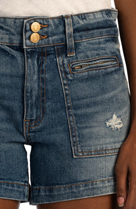 Kut From The Kloth Jane Welt Pocket High Waist Denim Shorts In Defiantly
