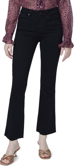 PAIGE Claudine High Waist Raw Hem Ankle Flare Jeans | Nordstrom
