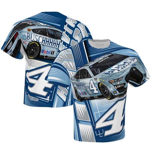 Men's Stewart-Haas Racing Team Collection White Kevin Harvick Busch Light Sublimated Dynamic Total Print T-Shirt