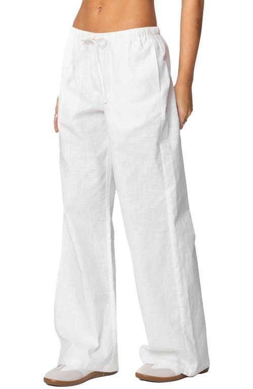 EDIKTED EDIKTED ALEXA LOW RISE DRAWSTRING LINEN BLEND PANTS