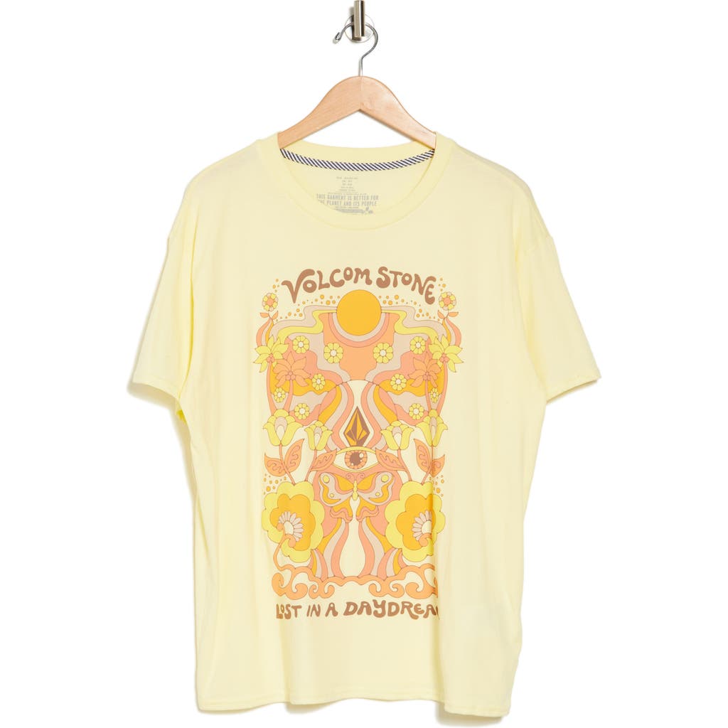 Volcom Throw Sun Keep Logo Graphic T-shirt In Yellow