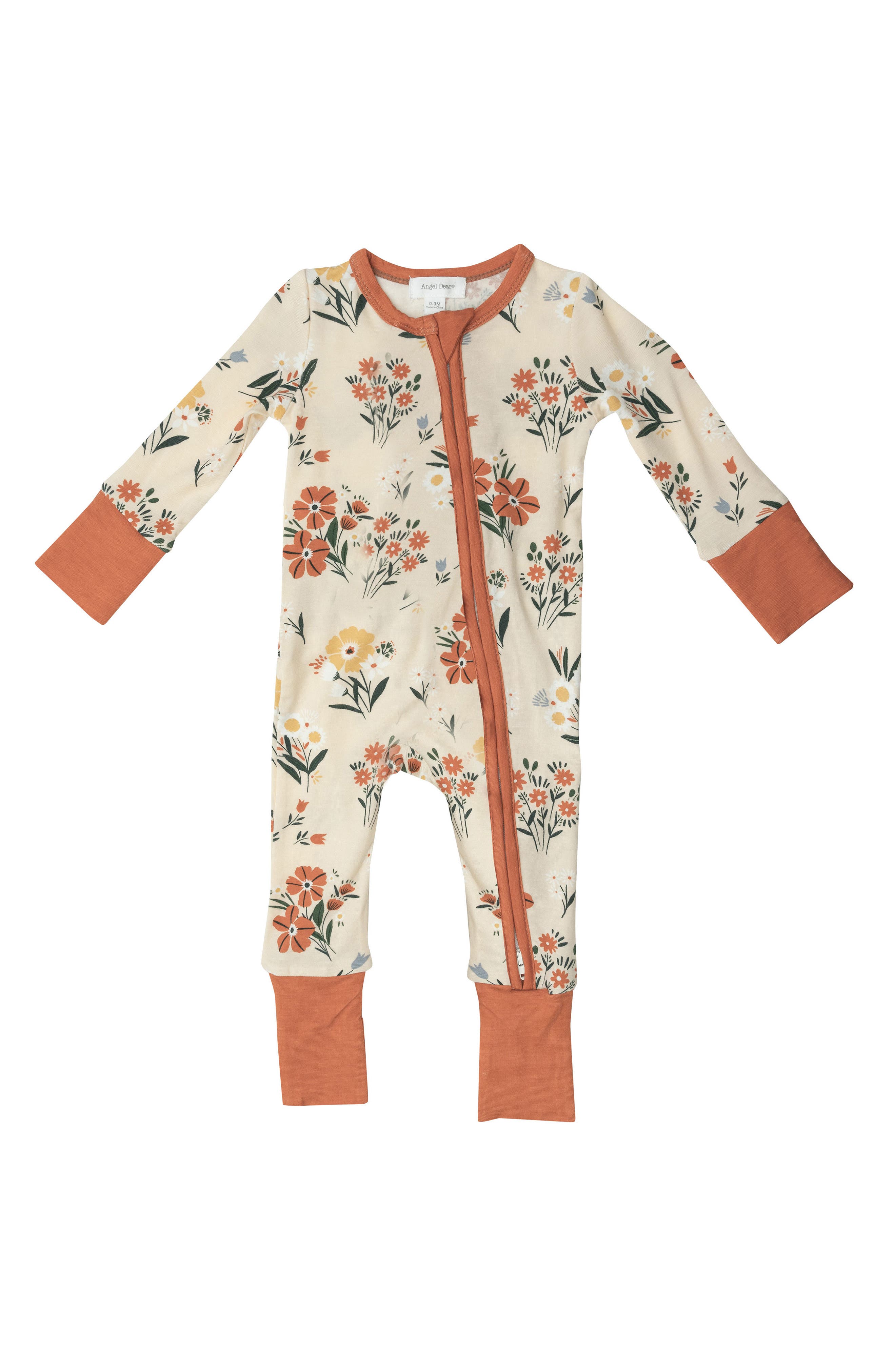 Angel Dear Garden Floral Two Way Zip Fitted One Piece Pajamas Nordstrom