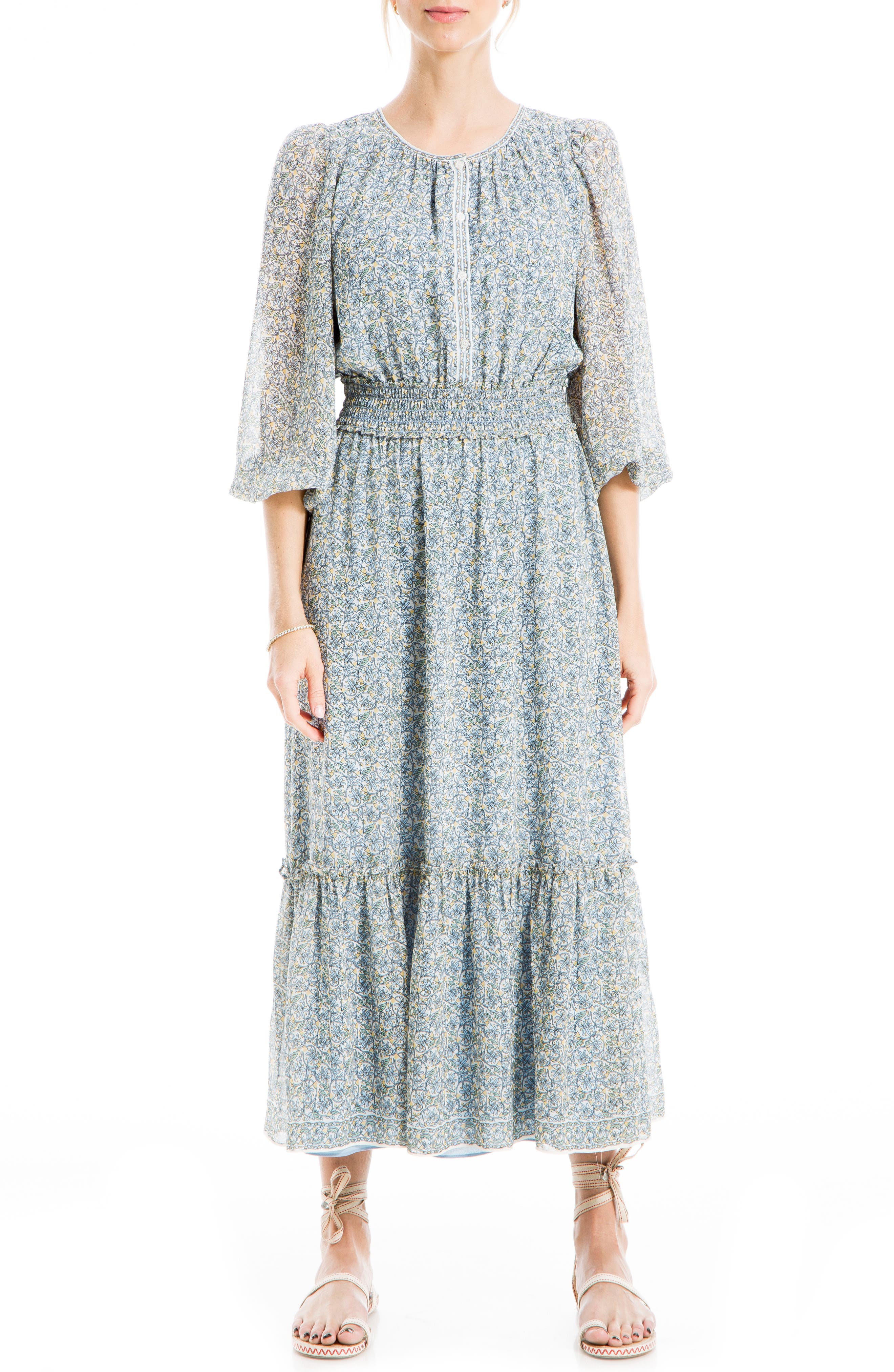 MAX STUDIO Smocked Tiered Maxi Dress Nordstromrack