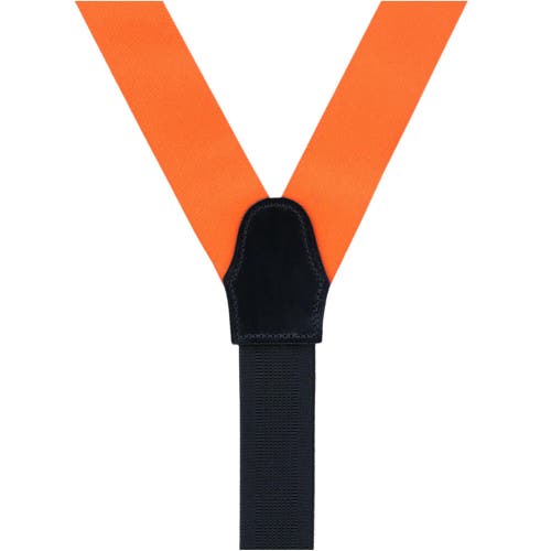 Shop Trafalgar Phoenix 38mm Grosgrain Non Stretch Ribbon Button End Suspenders In Pumpkin