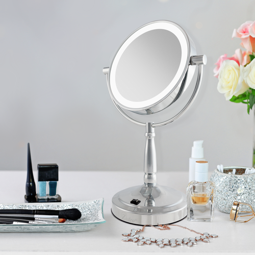 Zadro Lighted Makeup Mirror With 10x/1x Magnifications & Cordless In Chrome