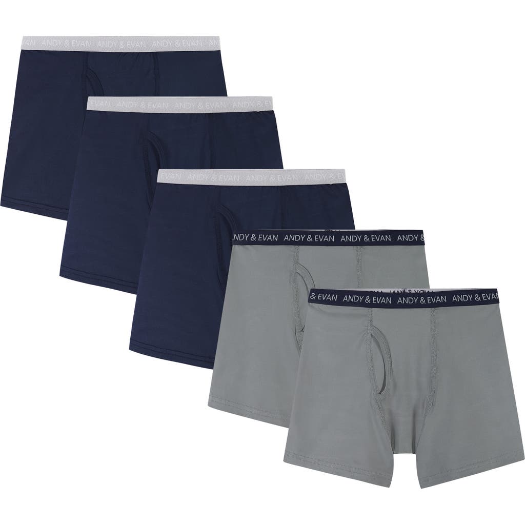 Andy & Evan Kids' Assorted 5-pack Boxer Briefs In Blue