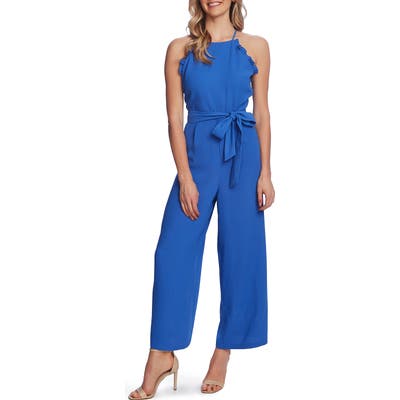 Cece Sleeveless Belted Ruffle Jumpsuit