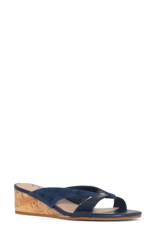 Contessa Wedge Sandal in Navy