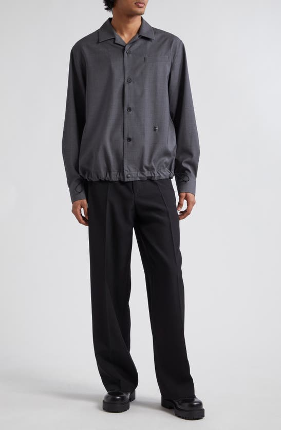 Shop Givenchy Wool Overshirt In Grey