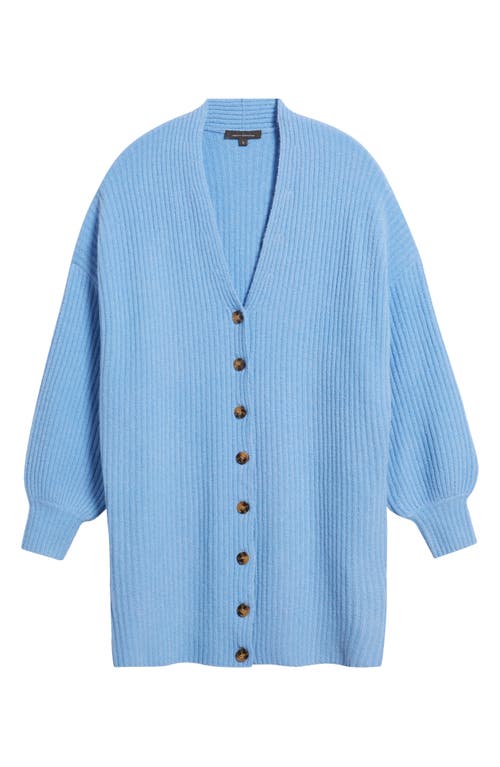 Shop French Connection Babysoft Rib Button Front Long Sleeve Sweater Dress In Dusted Blue