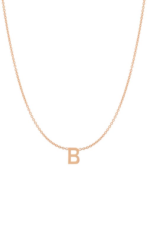 BYCHARI Initial Pendant Necklace in 14K Rose Gold-B at Nordstrom