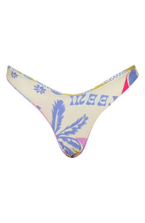 Shop Maaji Periwinkle Palms Splendor Reverisble Bikini Bottoms In Beige