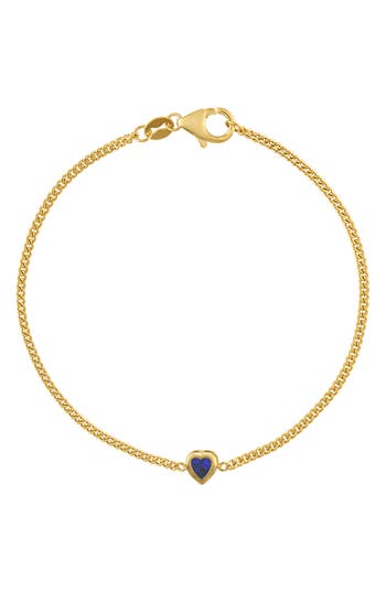 Fzn Heart Charm Bracelet In Sapphire