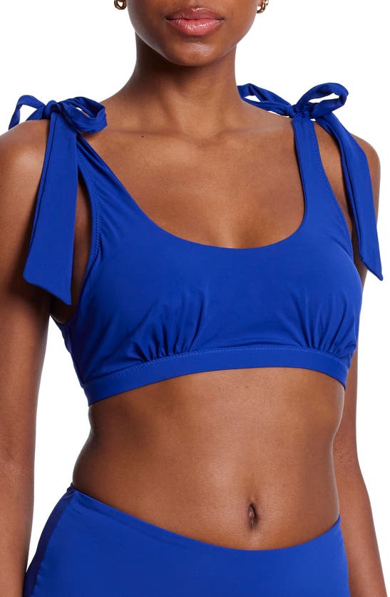 Shop Hanky Panky Swim Scoop Bikini Top In Poolside (blue-solid)