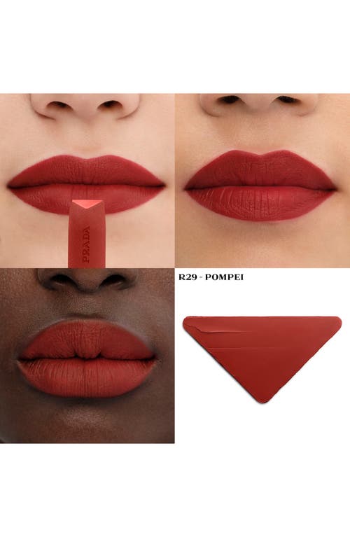 Shop Prada Monochrome Hyper Matte Refillable Lipstick In R29 Pompei - Deep Red