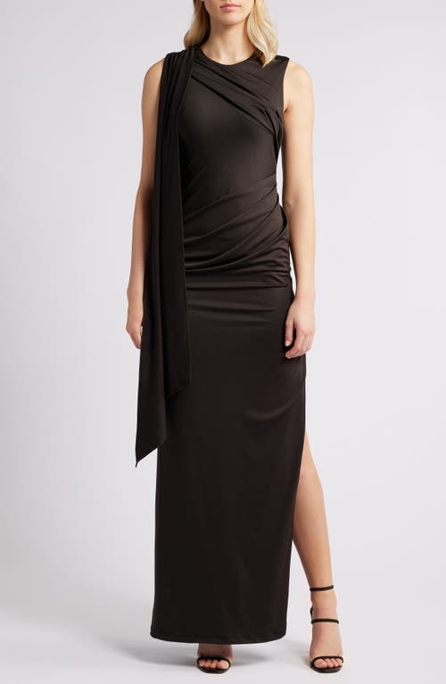 Shop Black Halo Aruna Ruched & Draped Maxi Dress