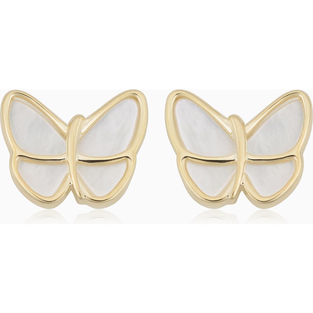Oradina 14k Yellow Gold Flutter By Studs In Yellow Gold