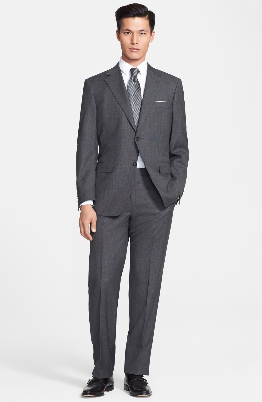 Canali Classic Fit Solid Wool Suit Nordstrom
