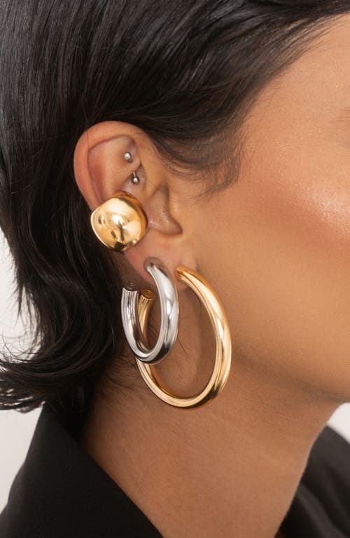 Ettika Plated Chunky Metal Cuff Earrings In Gold