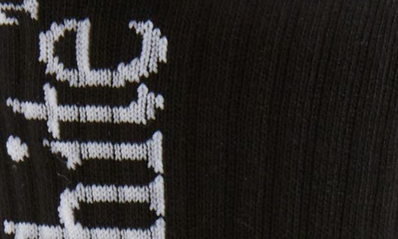 Shop Off-white Bookish Logo Mid Calf Socks In Black White