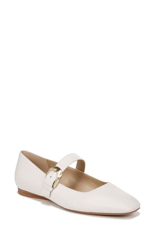 Carter Mary Jane Flat in Warm White Leather