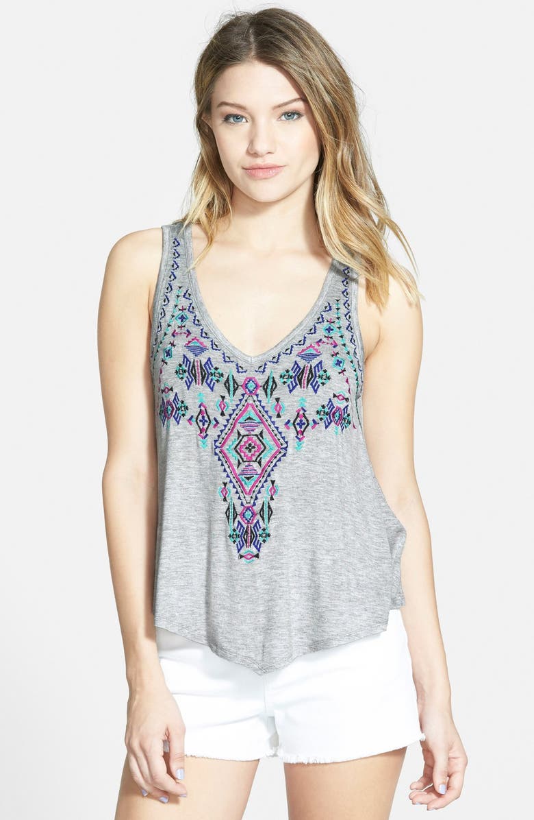 Love on a Hanger Embroidered Tank (Juniors) | Nordstrom