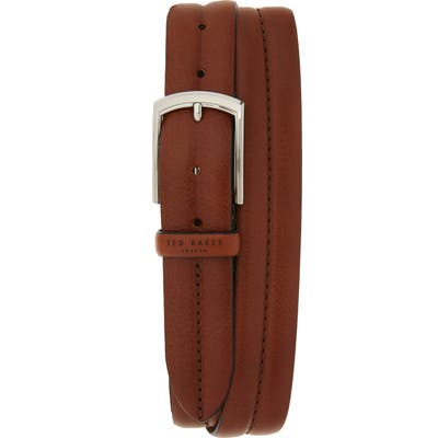 Ted Baker London Stitched Leather Belt, Tan