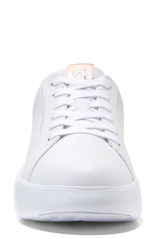 Cole Haan Grand Crosscourt Joy Platform Sneaker In Optic White/rose Gold