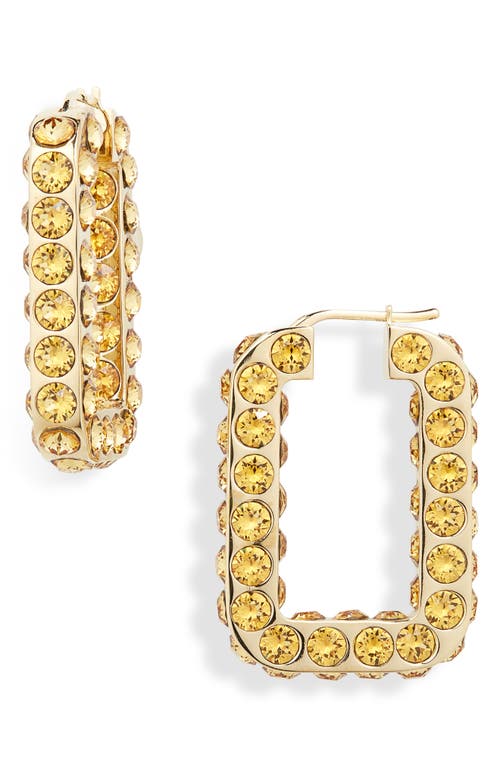 Amina Muaddi Crystal Hoop Earrings in Golden Crystals/Gold Base at Nordstrom