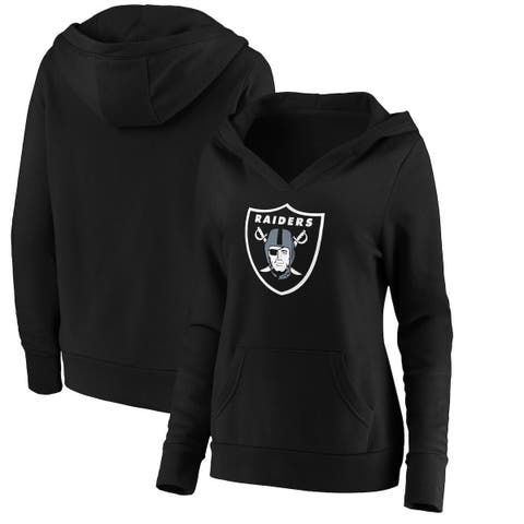 Las Vegas Raiders Women's Hooded Crop Sweatshirt - Black/White/Grey –  Refried Apparel