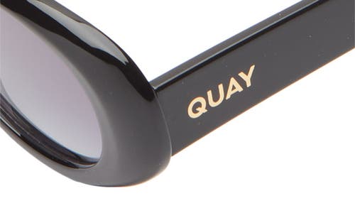 Quay Felt Cute 52mm Gradient Small Oval Sunglasses In Black/smoke